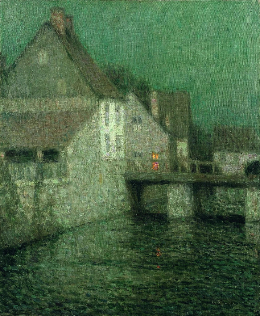 Henri Le Sidaner - Il ponticello al tramonto, Gisors, 1910